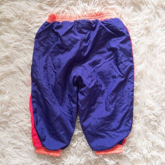 Baby Girls Wind Breaker Track Suit Pants in Neon Pink Mustard Yellow and Purple - Picture 5 of 5